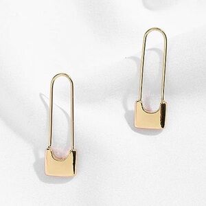 New 14k Gold Plated Safety Pin Earrings
